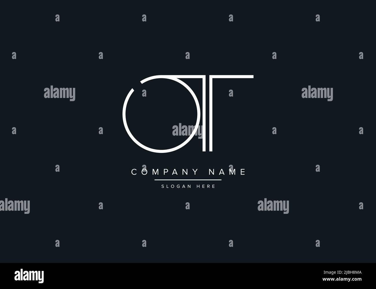 Modello vettoriale Creative Letters OT Logo Design. Illustrazione Vettoriale