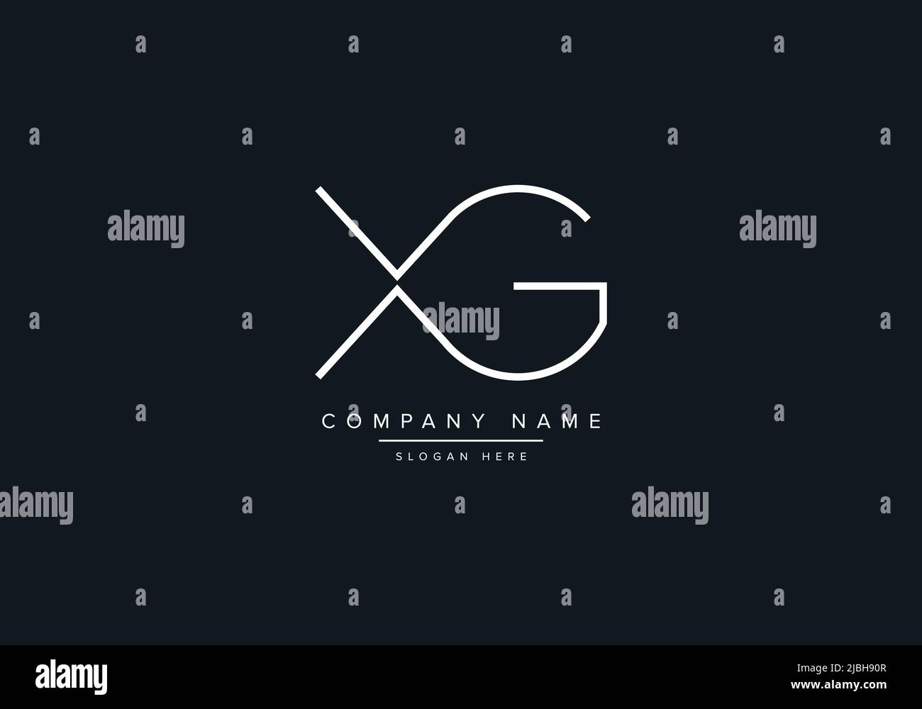 Modello vettoriale Creative Letters XG Logo Design. Illustrazione Vettoriale