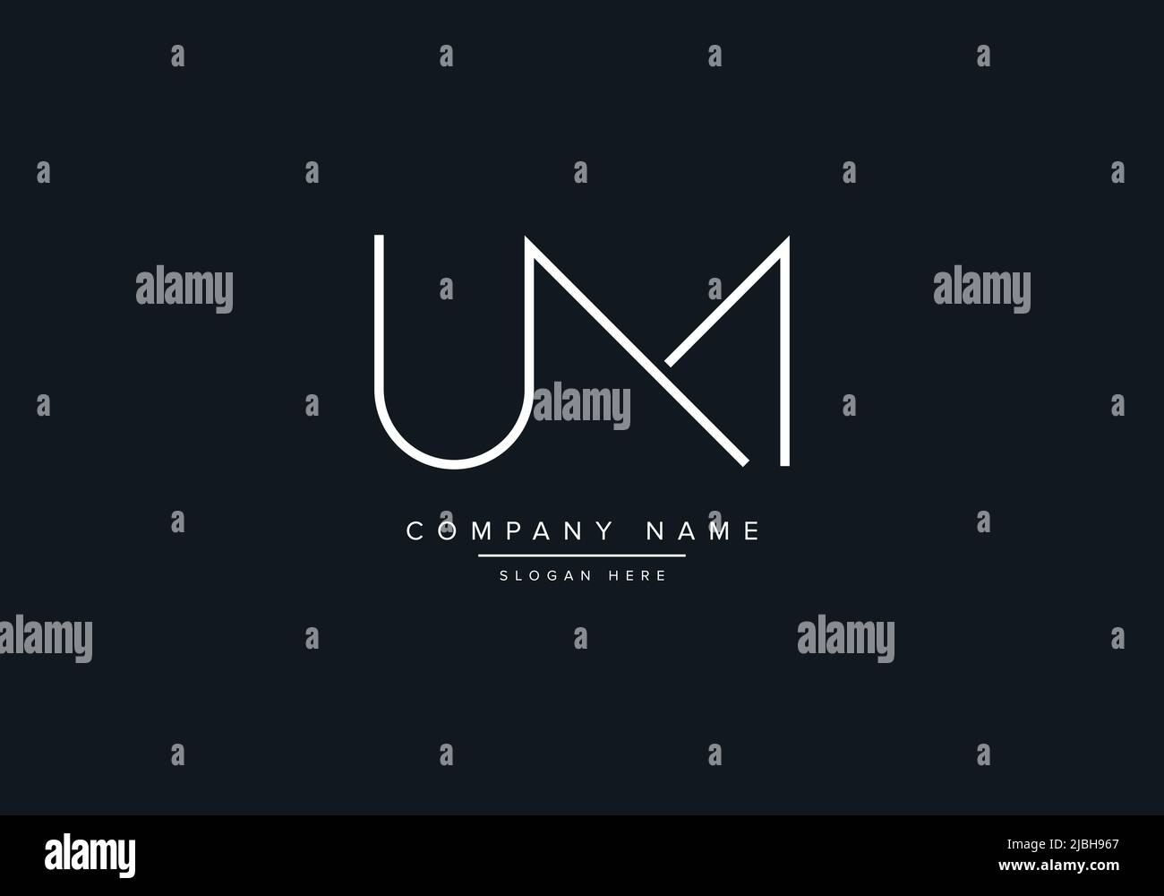 UM logo lettere astratte monogramma Illustrazione Vettoriale