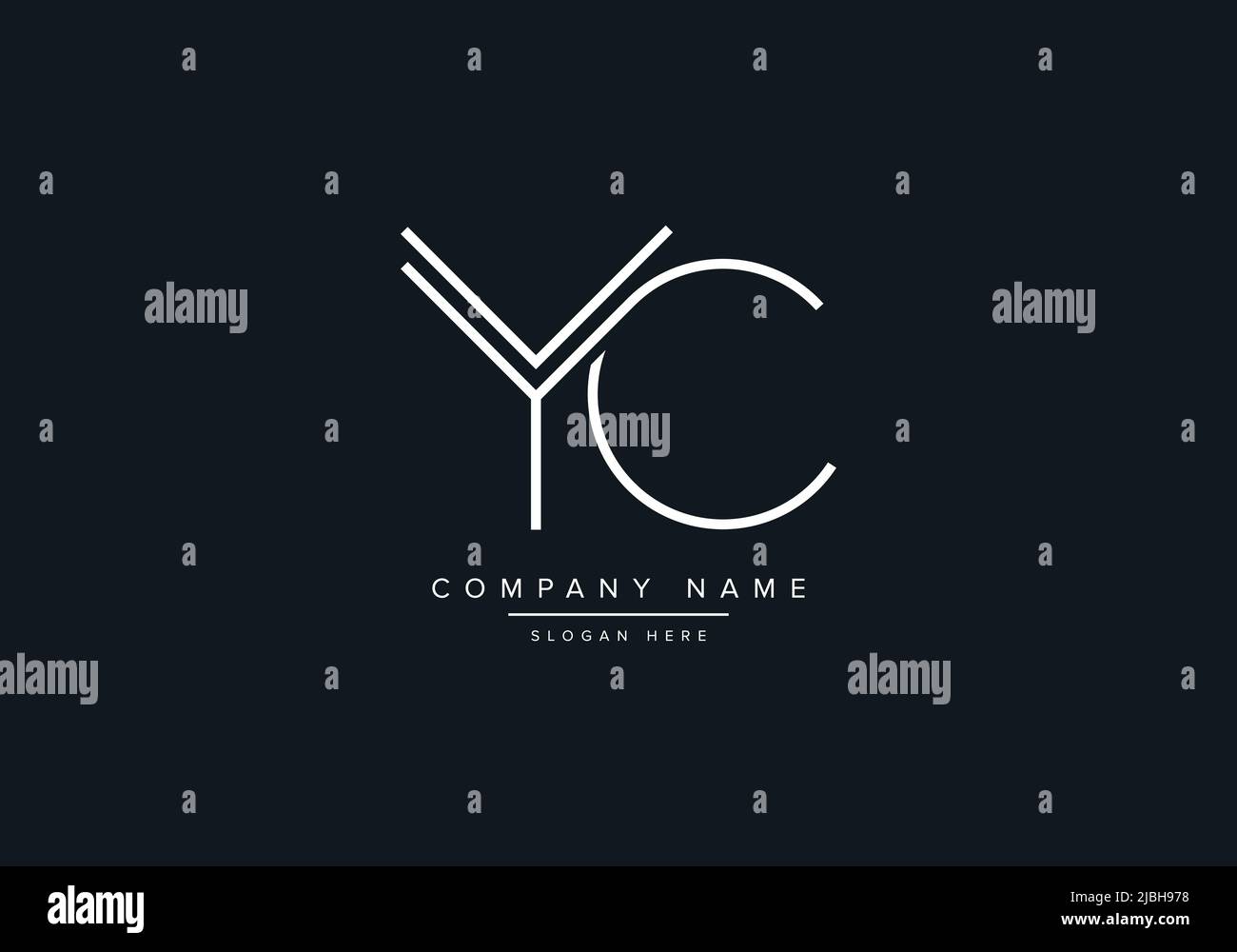 YC logo lettere astratte monogramma Illustrazione Vettoriale