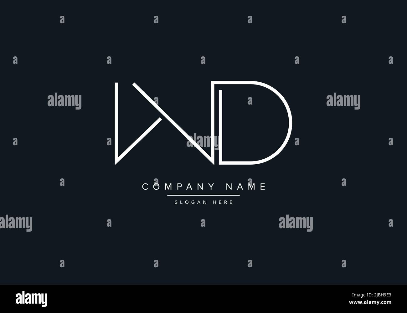 Logo WD lettere astratte monogramma Illustrazione Vettoriale