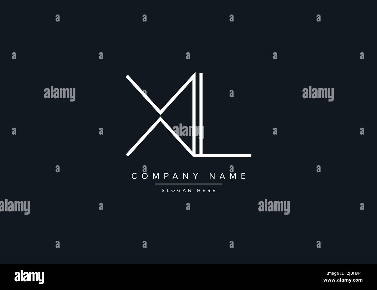 XL logo lettere astratte monogramma Illustrazione Vettoriale