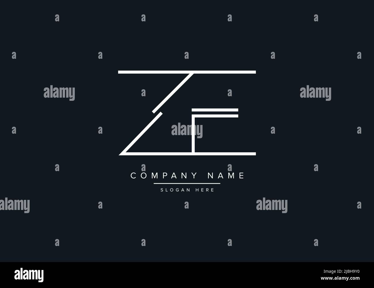 ZE logo lettere astratte monogramma Illustrazione Vettoriale