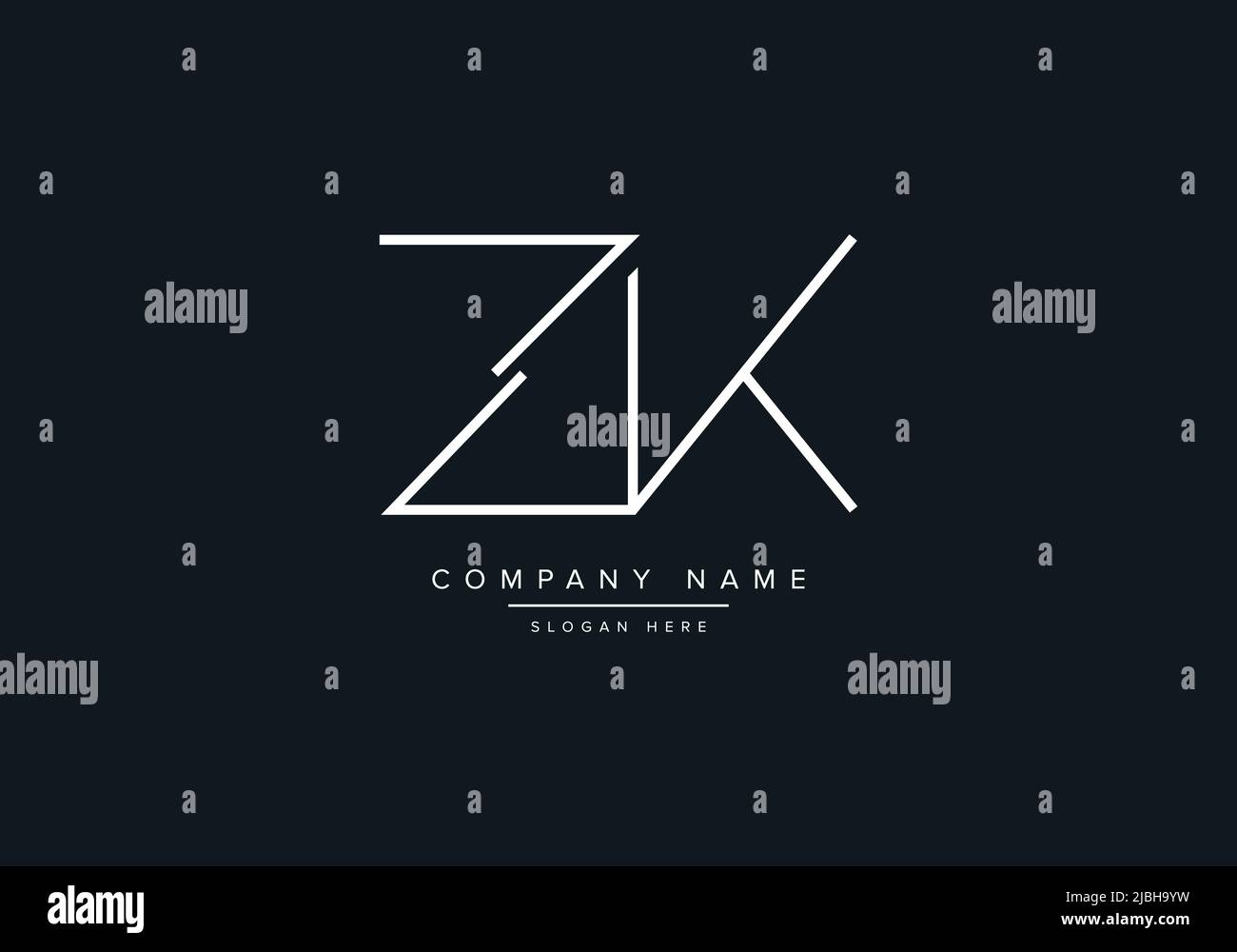 Logo ZK lettere astratte monogramma Illustrazione Vettoriale