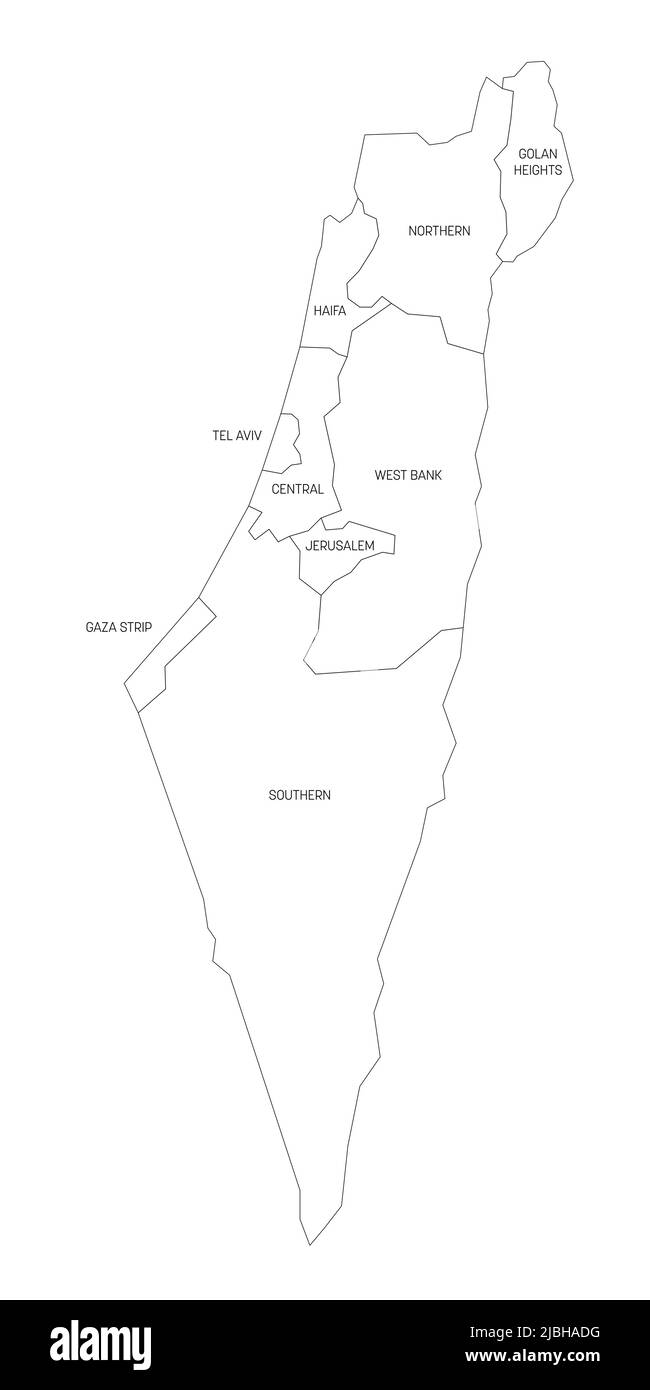 Israele - mappa amministrativa dei distretti Illustrazione Vettoriale