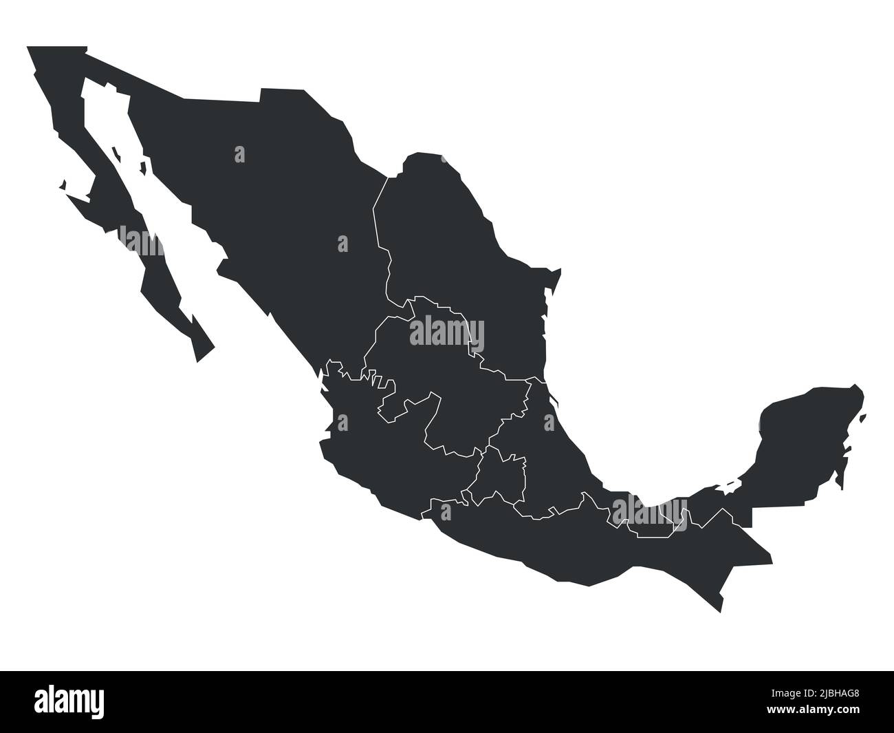 Messico - carta delle regioni amministrative Illustrazione Vettoriale