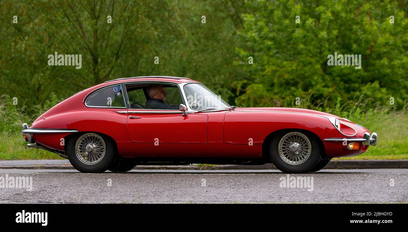 1969 Red e TYPE Jaguar Foto Stock