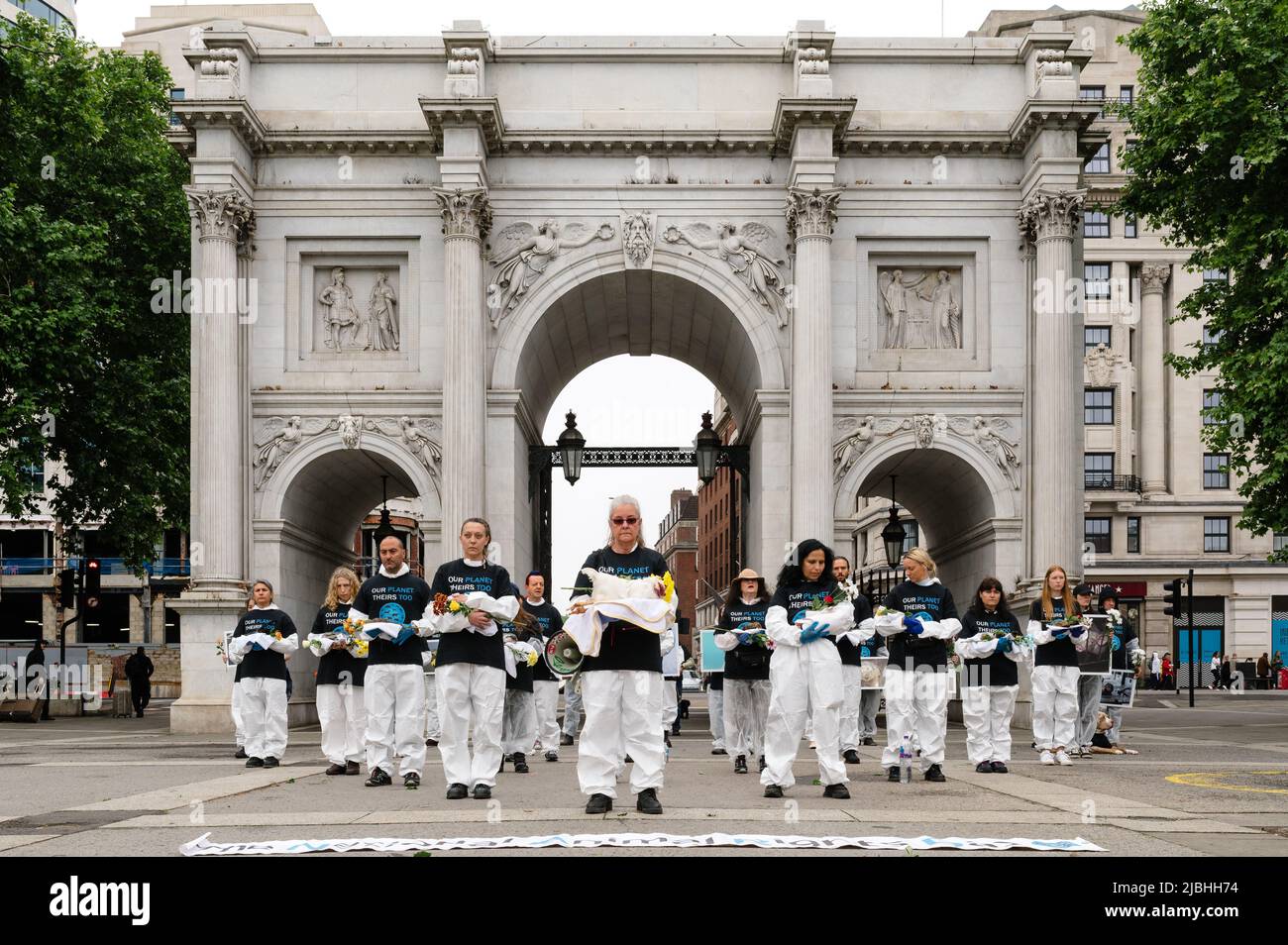 Londra, Regno Unito. 5 giugno 2022. 12th anno della Giornata nazionale dei diritti degli animali (NARD). L'evento si è tenuto ad Arco di marmo per commemorare i miliardi di animali Foto Stock