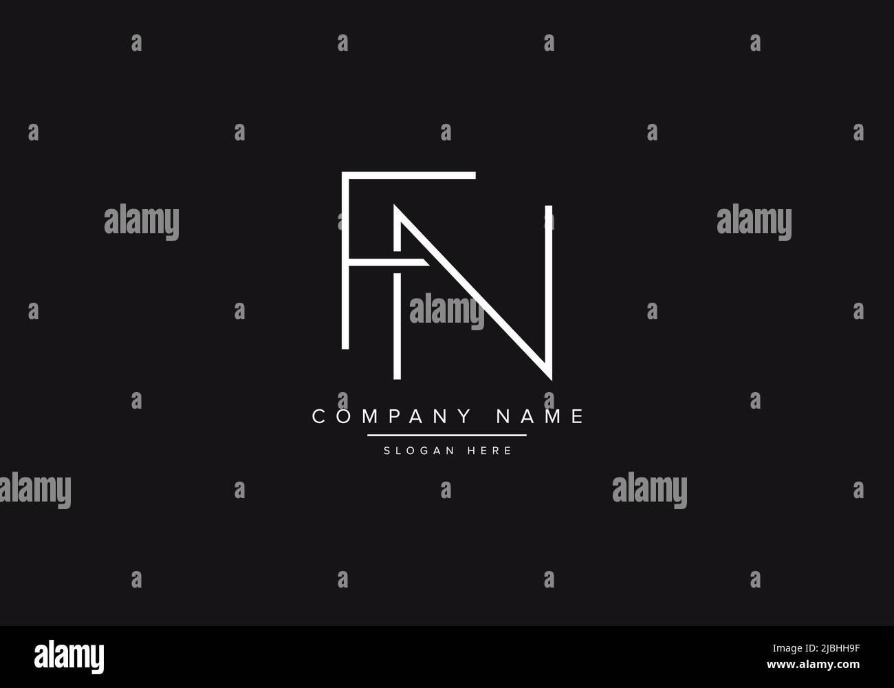 Iniziale FN alfabeto linea art logo design del vettore Illustrazione Vettoriale