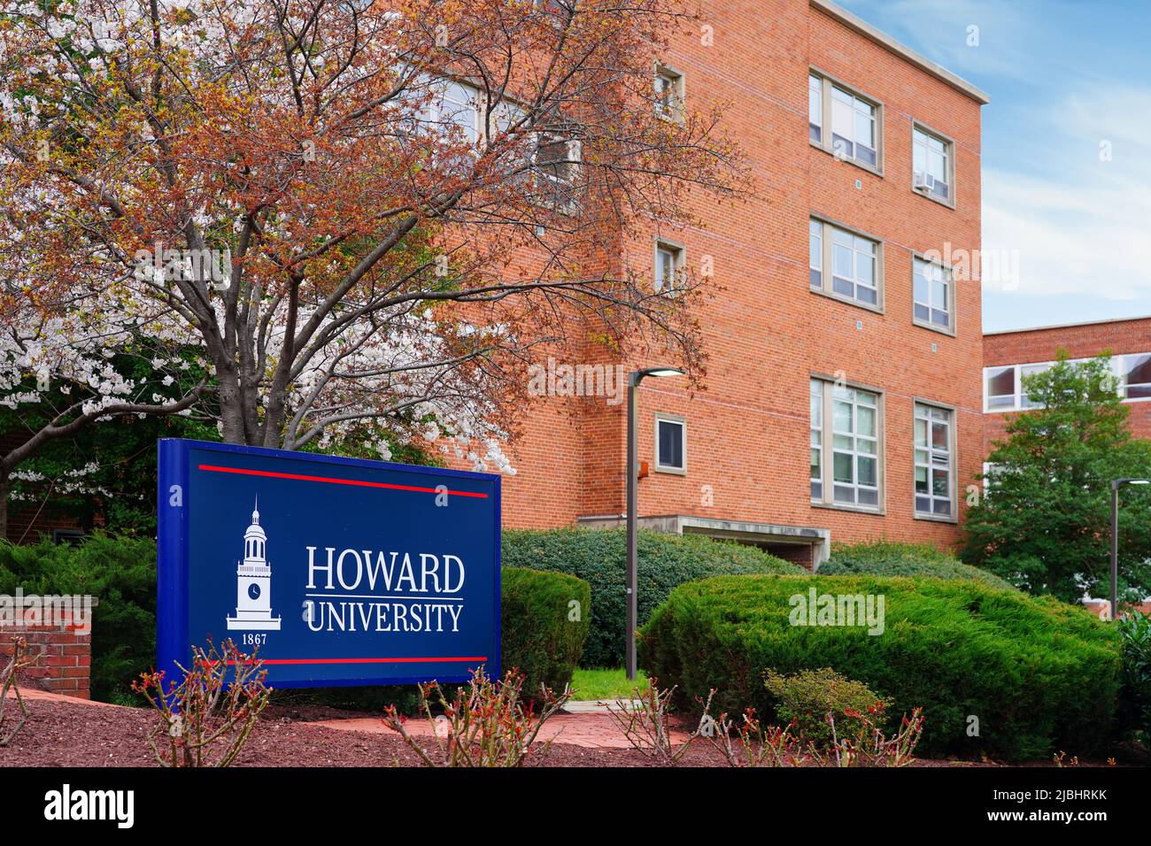 WASHINGTON, DC -26 MAR 2022- Vista del campus universitario della Howard University (HU) a Washington, DC, il più famoso storicamente Black College e un Foto Stock