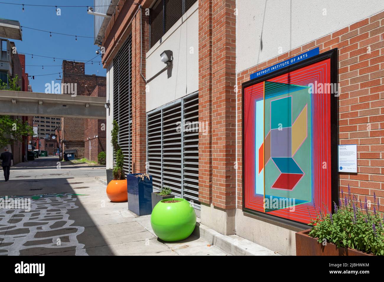 Detroit, Michigan - il Detroit Institute of Arts dispone riproduzioni di alta qualità della sua collezione d'arte in luoghi pubblici nella zona di Detroit. R Foto Stock