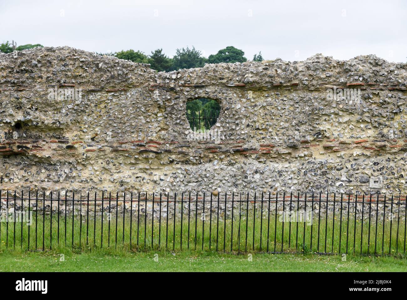 L'architettura romana rimane conservata nel Parco Verulamium a St Albans Inghilterra Foto Stock