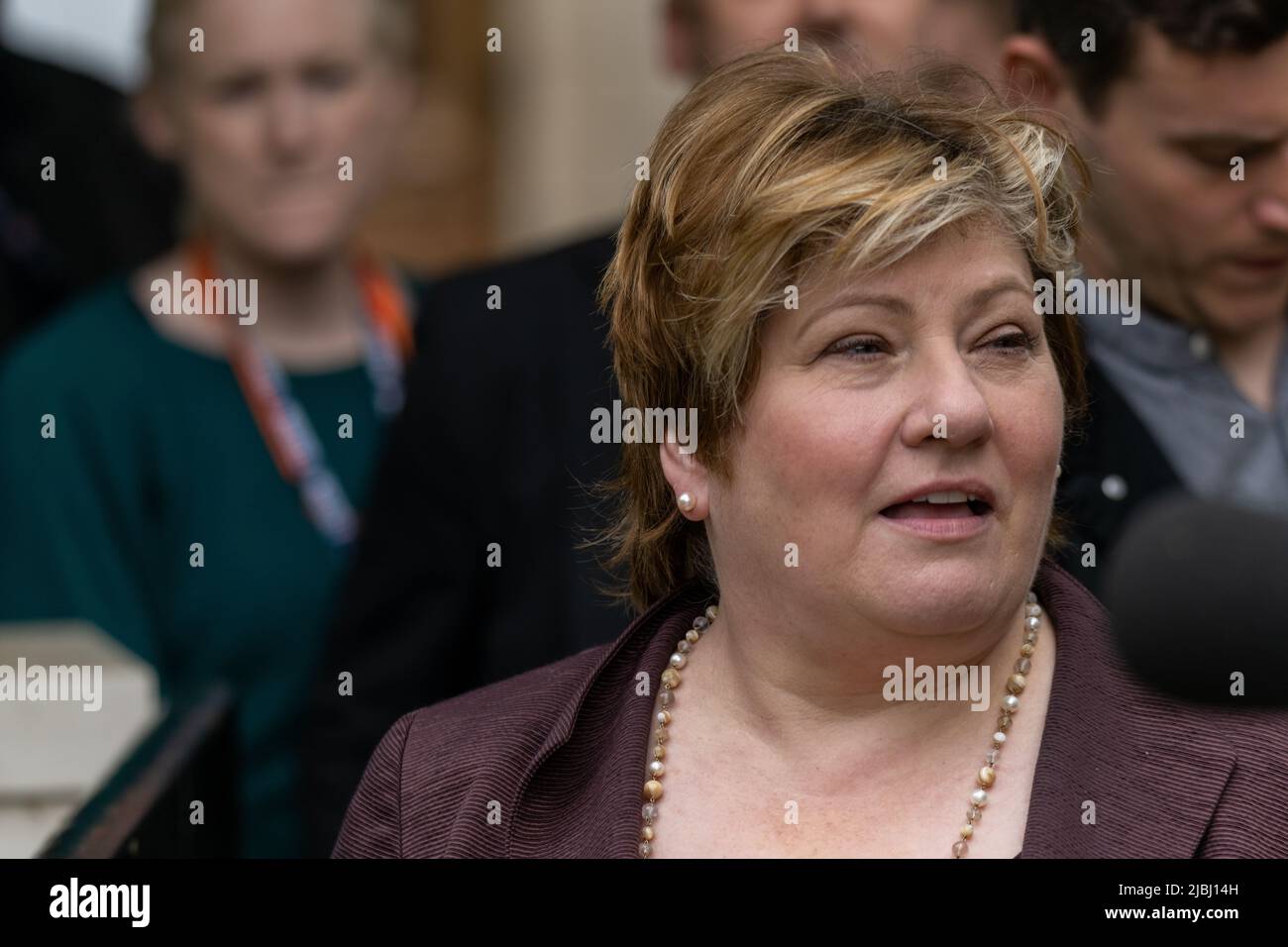 Londra, Regno Unito. 6th giugno 2022. MP's a Westminster il giorno del voto senza fiducia su Boris Johnson, MP, primo Ministro, nella foto Emily Thornberry Labor MP per Islington South e Finsbury, Shadow Attorney General, Credit: Ian Davidson/Alamy Live News Foto Stock