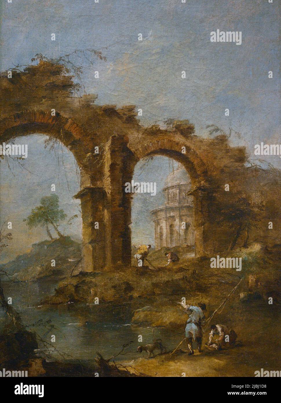 Francesco Guardi (1712-1793). Pittore veneziano. Caprice (Capriccio), ca. 1770-1780. Olio su tela. Museo Calouste Gulbenkian. Lisbona. Portogallo. Foto Stock