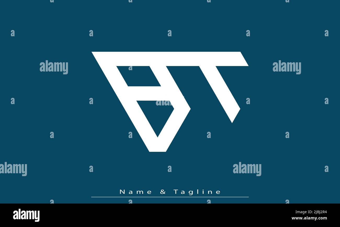 Lettere alfabetiche iniziali logo monogramma BT, TB Illustrazione Vettoriale