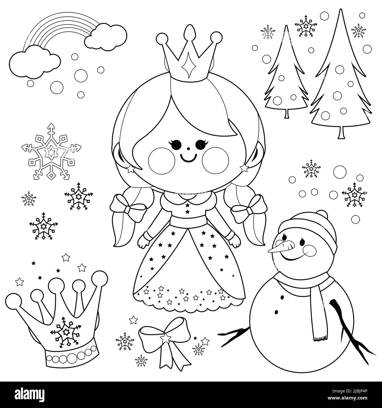 Vestito Natalizio Per Bambina Con Stampa Pupazzo Di Neve - Morbido, Caldo, Con Fascia Capelli