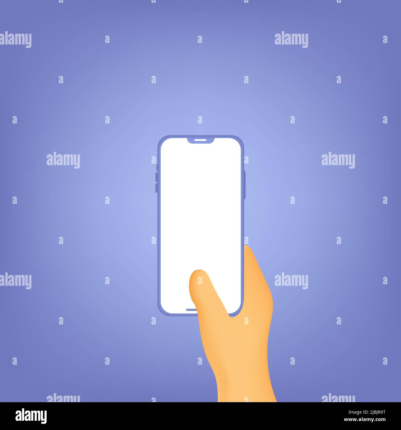 Schermata vuota dell'interfaccia smartphone, illustrazione 3D Illustrazione Vettoriale