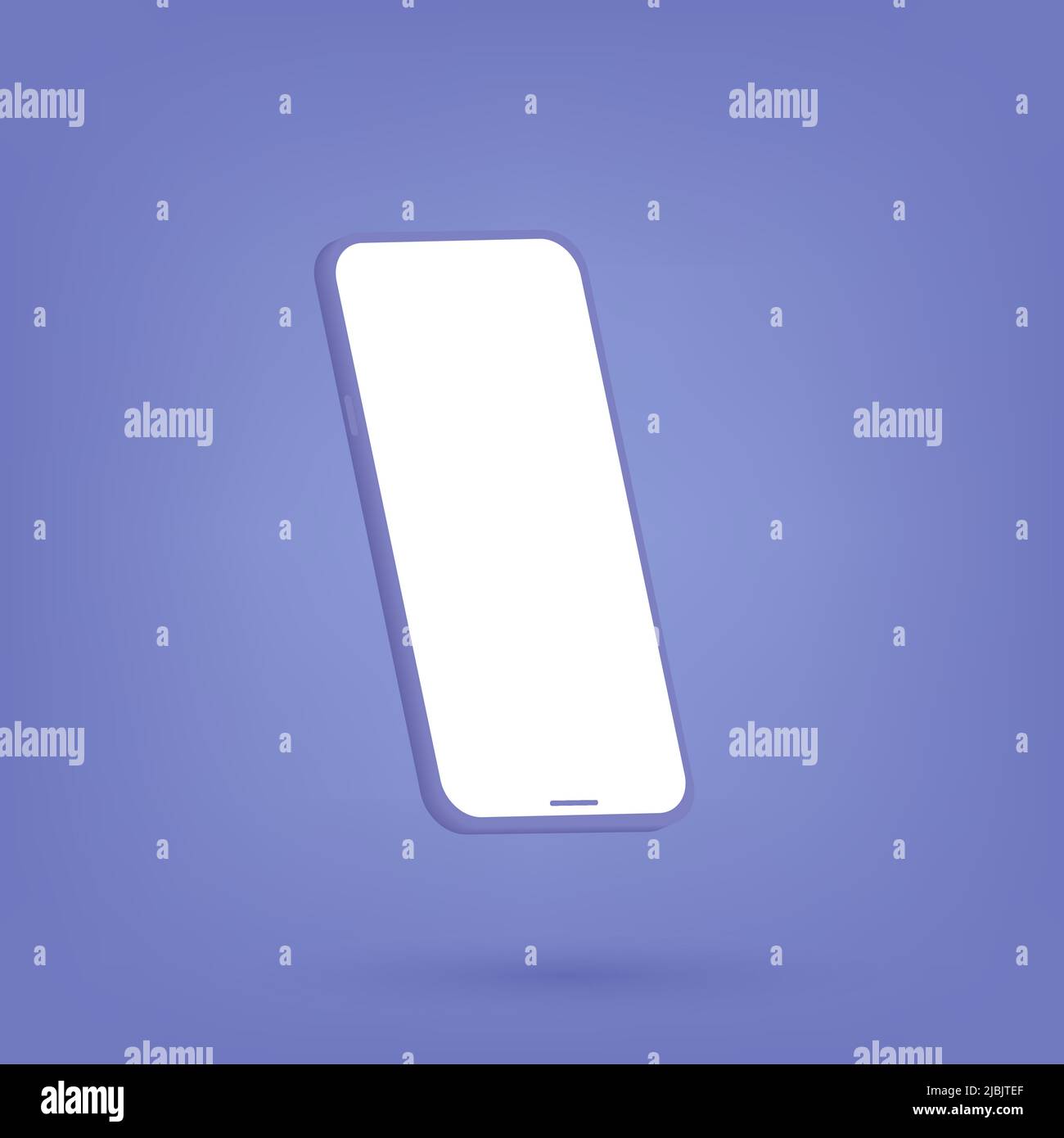 Schermata vuota dell'interfaccia smartphone, illustrazione 3D Illustrazione Vettoriale