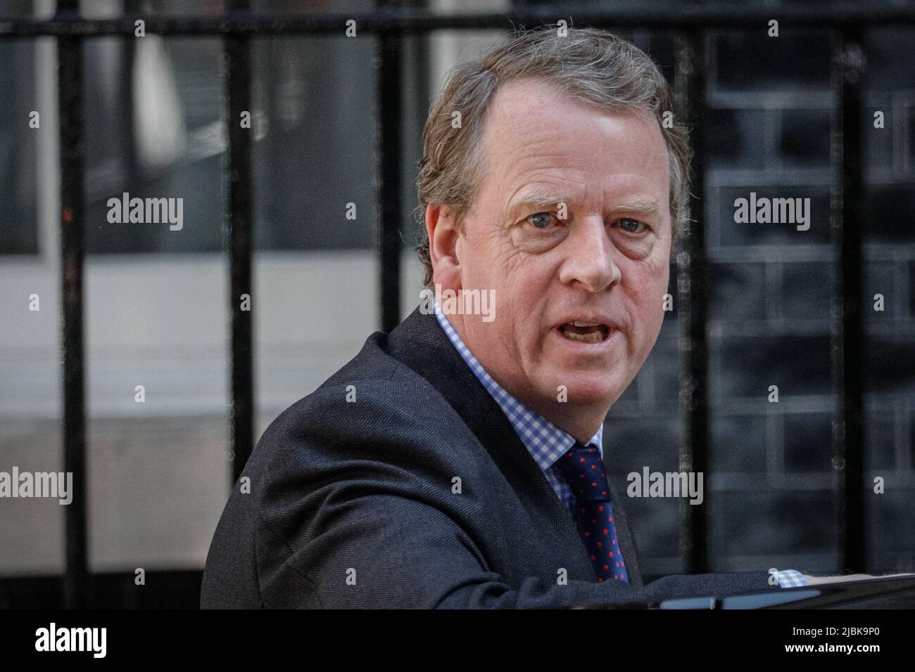 Westminster, Londra, Regno Unito. 07th giugno 2022. Alister Jack, deputato, Segretario di Stato per la Scozia. I ministri partecipano alla riunione settimanale del gabinetto alle 10 di Downing Street, dopo il voto di fiducia in Boris Johnson di ieri. Credit: Imagplotter/Alamy Live News Foto Stock