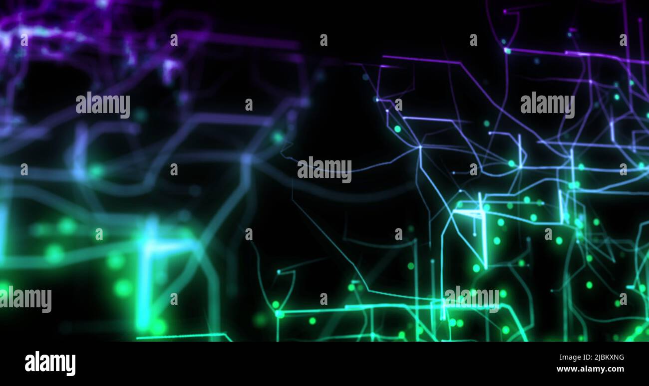 Immagine delle forme in movimento su sfondo nero Foto Stock