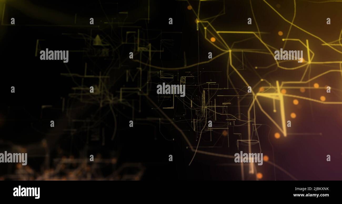 Immagine delle forme in movimento su sfondo nero Foto Stock