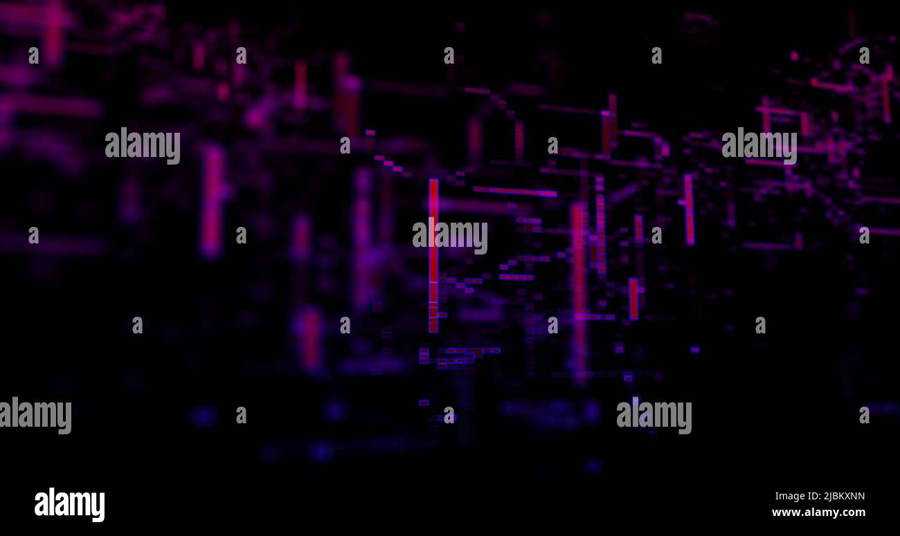 Immagine delle forme in movimento su sfondo nero Foto Stock