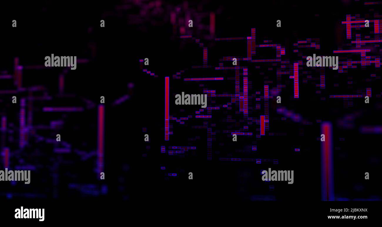 Immagine delle forme in movimento su sfondo nero Foto Stock