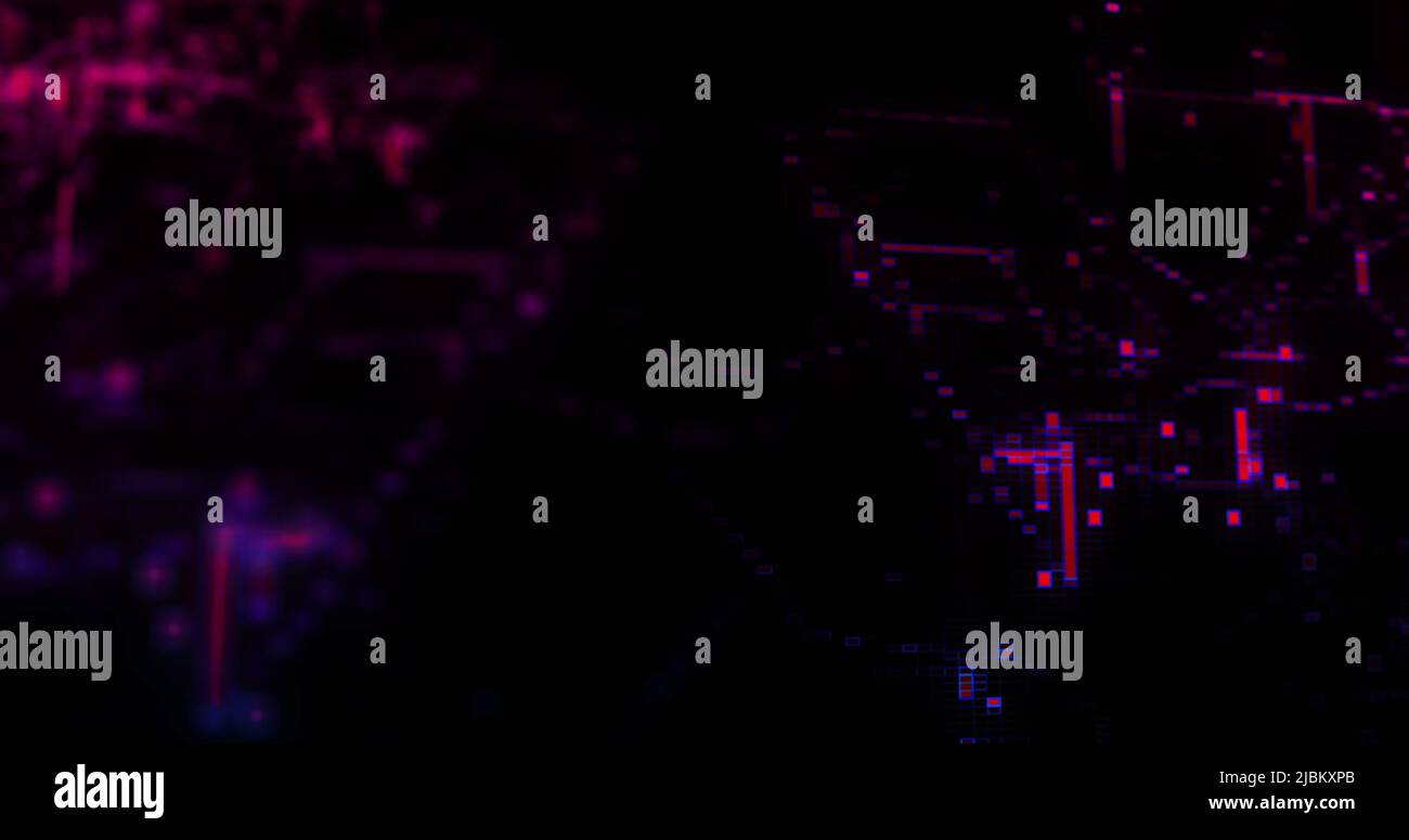 Immagine delle forme in movimento su sfondo nero Foto Stock