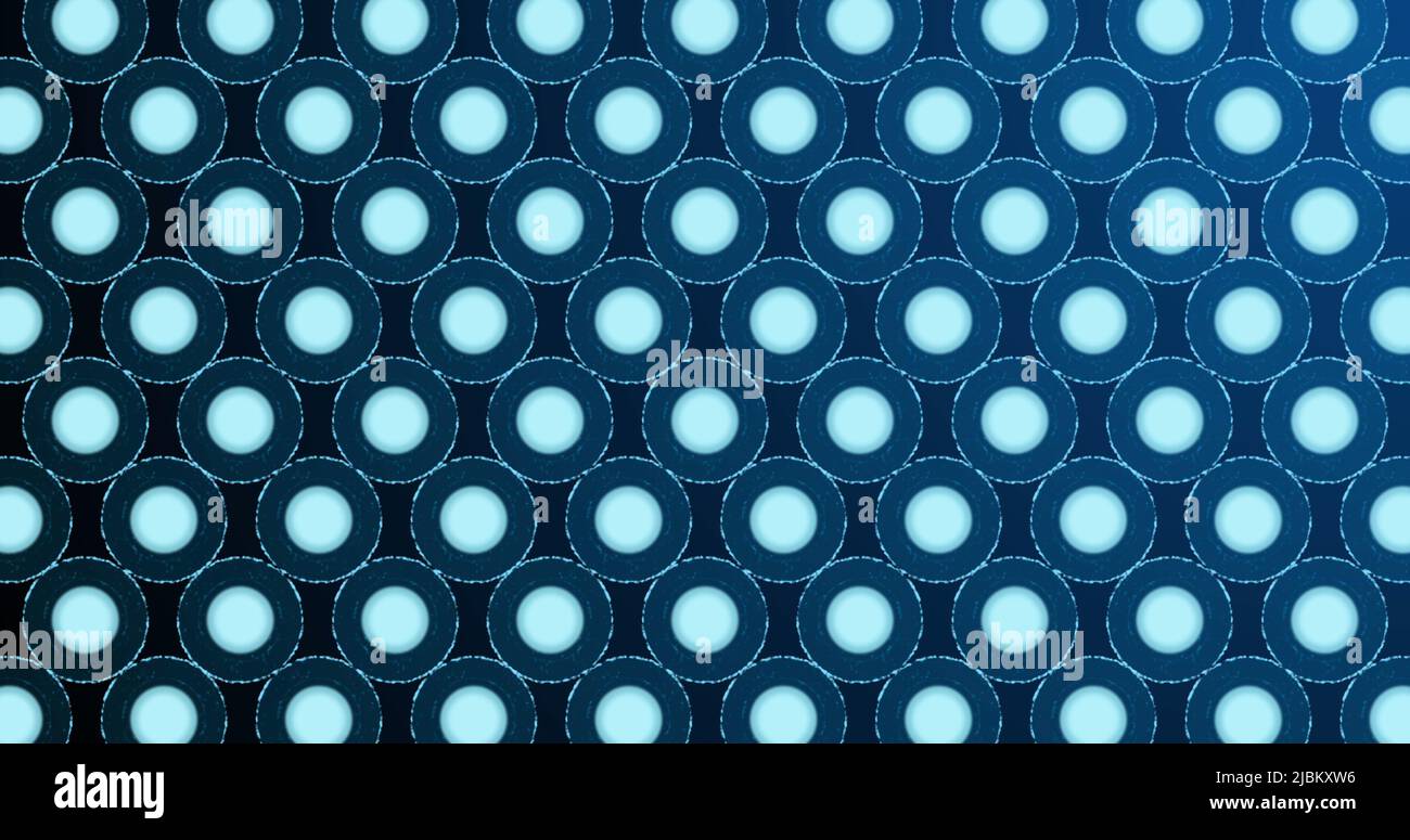 Immagine delle celle blu che si muovono su sfondo nero Foto Stock