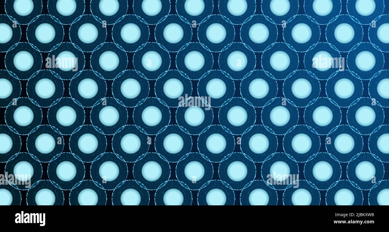 Immagine delle celle blu che si muovono su sfondo nero Foto Stock