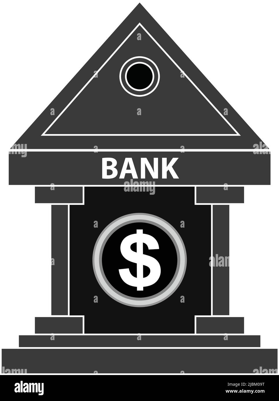 Icona Bank isolata su sfondo bianco Illustrazione Vettoriale