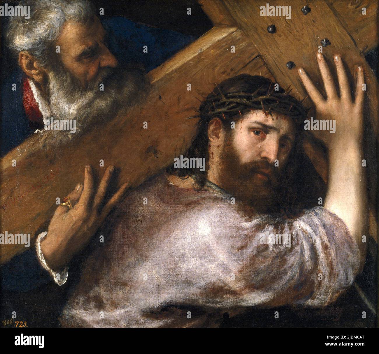 Cristo che porta la croce di Tiziano, c. 1565 Foto Stock
