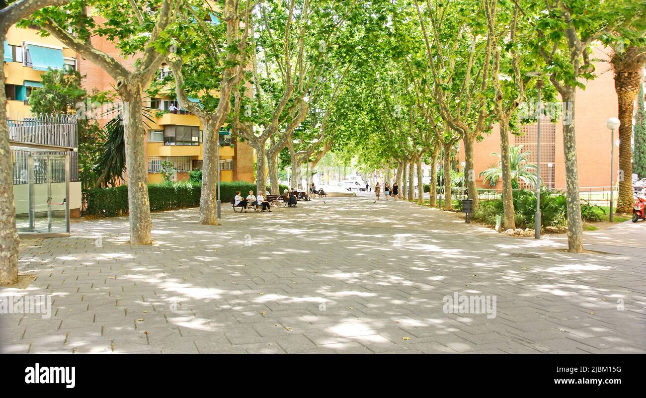 Giardini a Nou Barris, Barcellona, Catalunya, Spagna, Europa Foto Stock