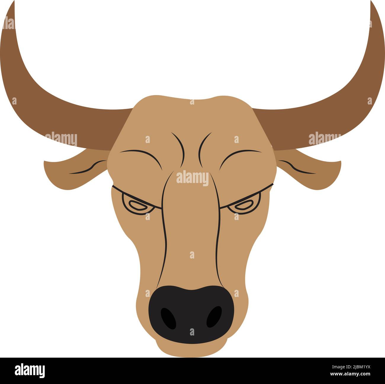 illustrazione di bull testa di mercato azionario business bull. su sfondo bianco Illustrazione Vettoriale