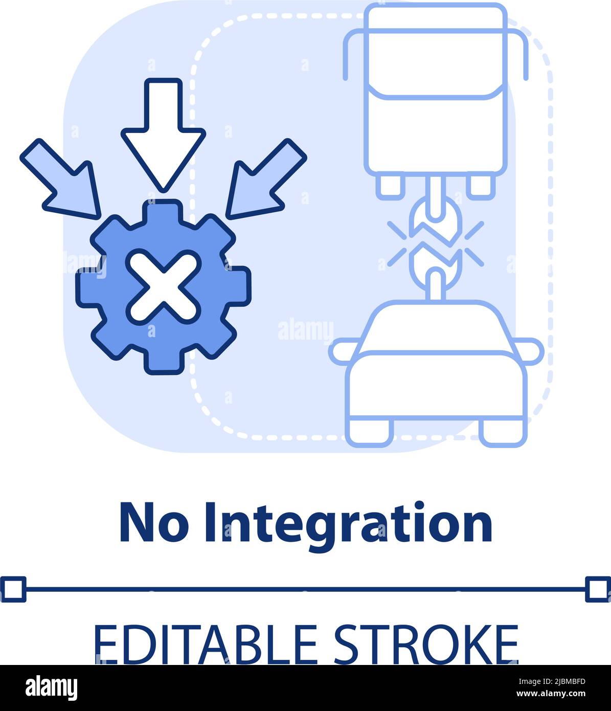 Nessuna icona di concetto blu chiaro di integrazione Illustrazione Vettoriale
