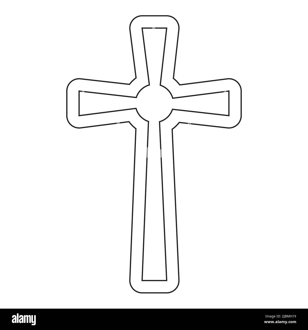 icona con simbolo a croce. su sfondo bianco Illustrazione Vettoriale