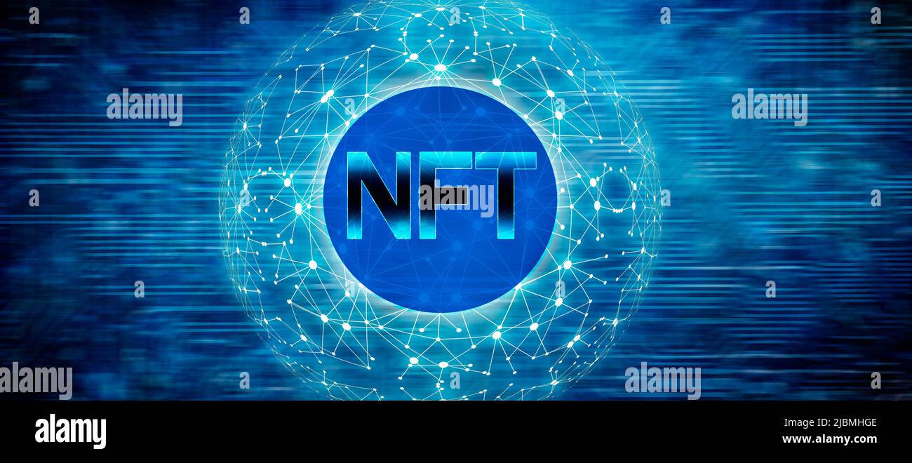 NFT, concetto di gettoni non fungibili Foto Stock
