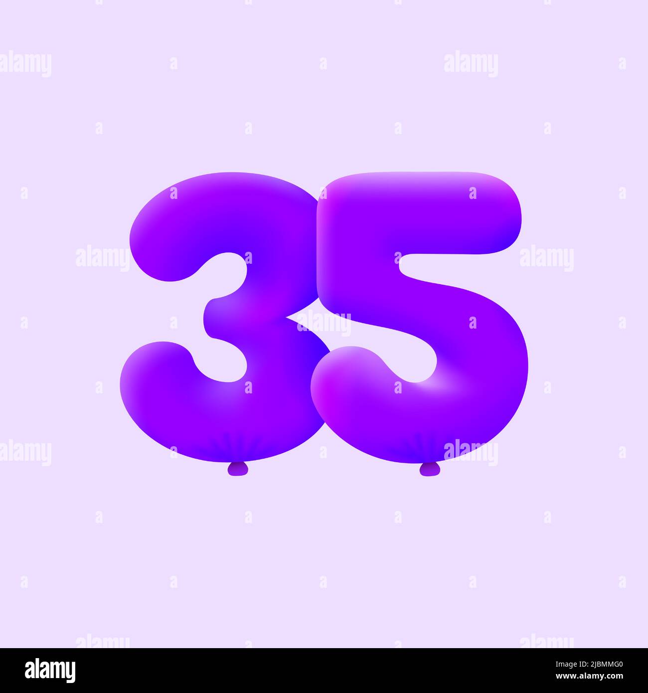 Palloncino viola 3D numero 35 palloncino realistico 3D elio palloncini viola. Vector Illustration design Party decoration, Birthday,Anniversary,Christmas, Xmas,New Year,Holiday sale,Celebration,carnevale Illustrazione Vettoriale