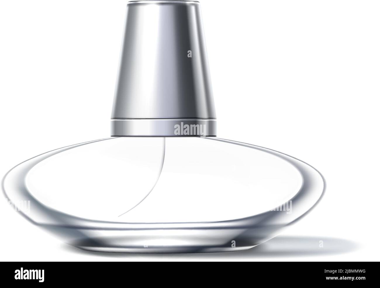 Pacchetto fragranze in vetro mockup. Flacone vuoto realistico Illustrazione Vettoriale