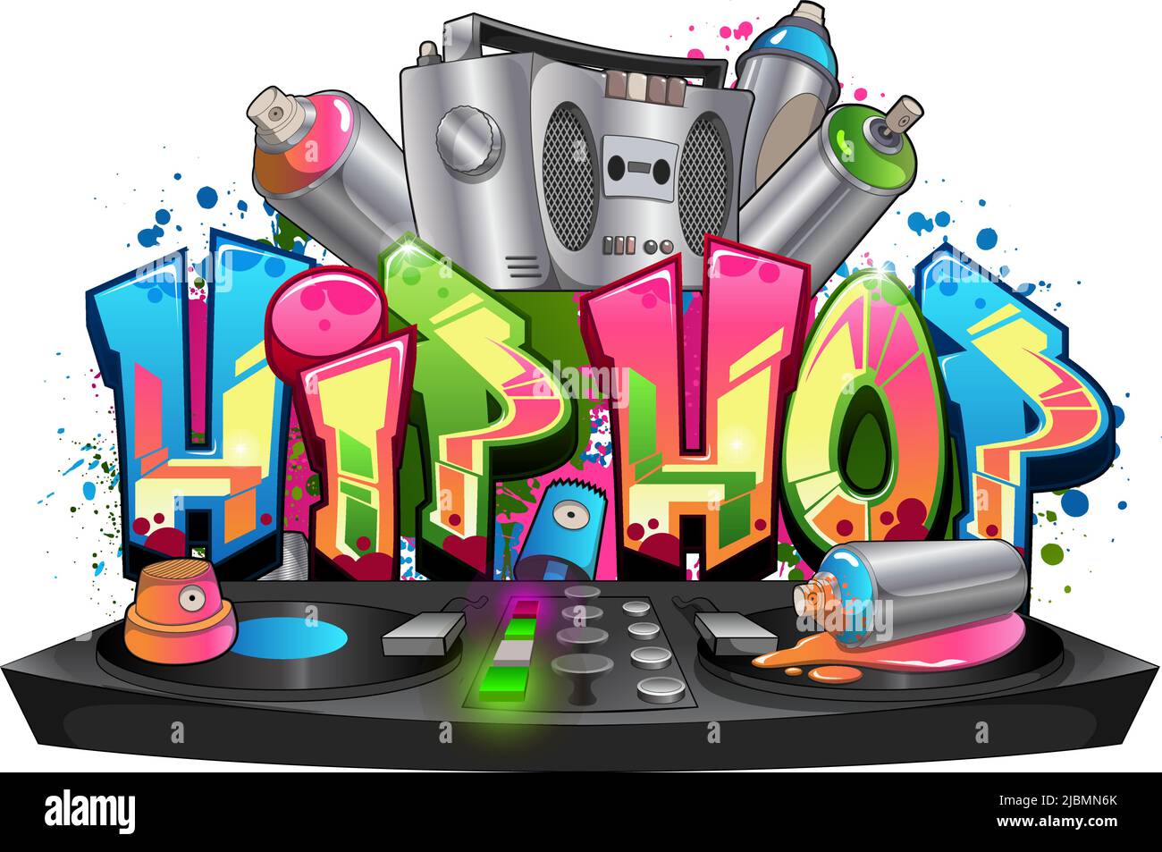 Un cool autentico stile Wildstyle Graffiti Name Design - Hip Hop Illustrazione Vettoriale