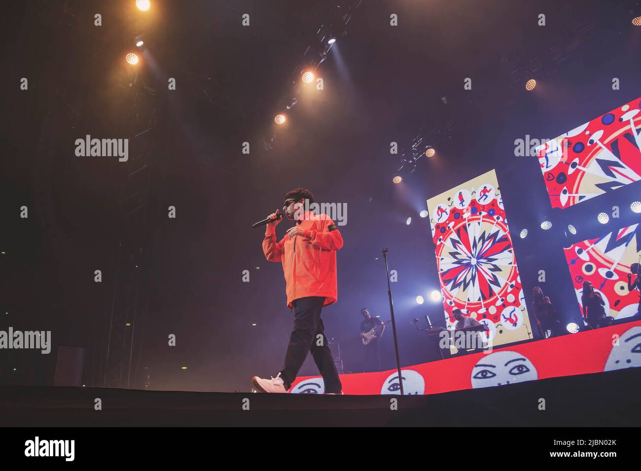 Roma, Italia. 28th Jan 2020. GAZZELLE (Flavio Pardini) si esibisce dal vivo sul palco al Palazzo dello Sport di Roma. (Foto di Valeria Magri/SOPA Images/Sipa USA) Credit: Sipa USA/Alamy Live News Foto Stock