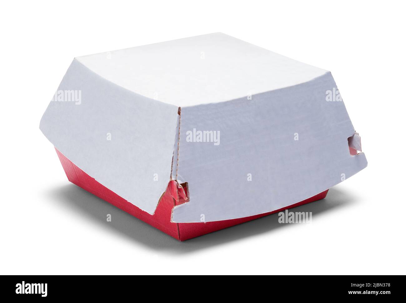 Fast Food Box Cut out su sfondo bianco. Foto Stock