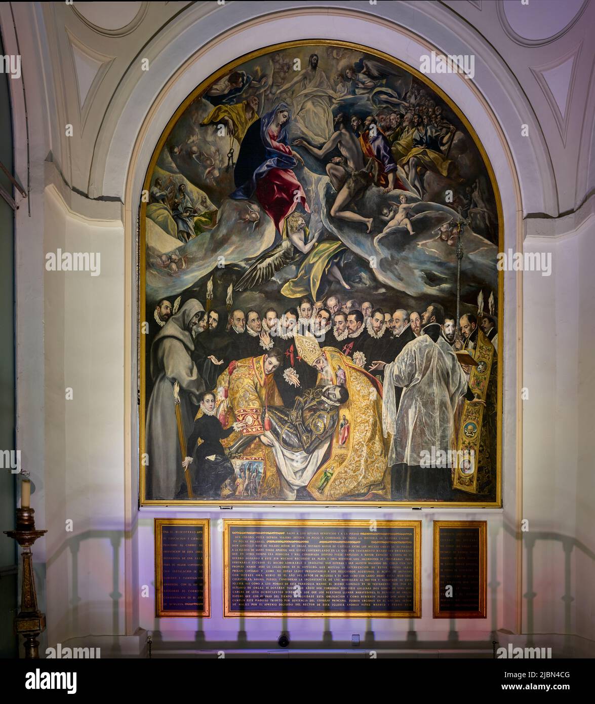 La sepoltura del Conte d'Orgaz. Chiesa di Santo Tomé. Toledo, Spagna. Foto Stock