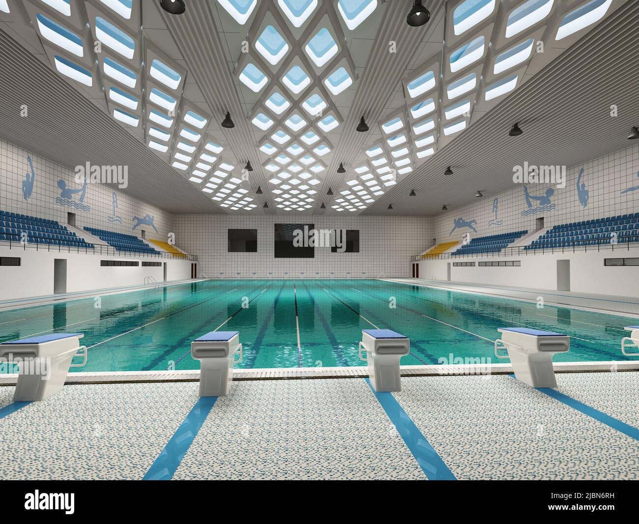 rendering 3d della piscina Foto Stock