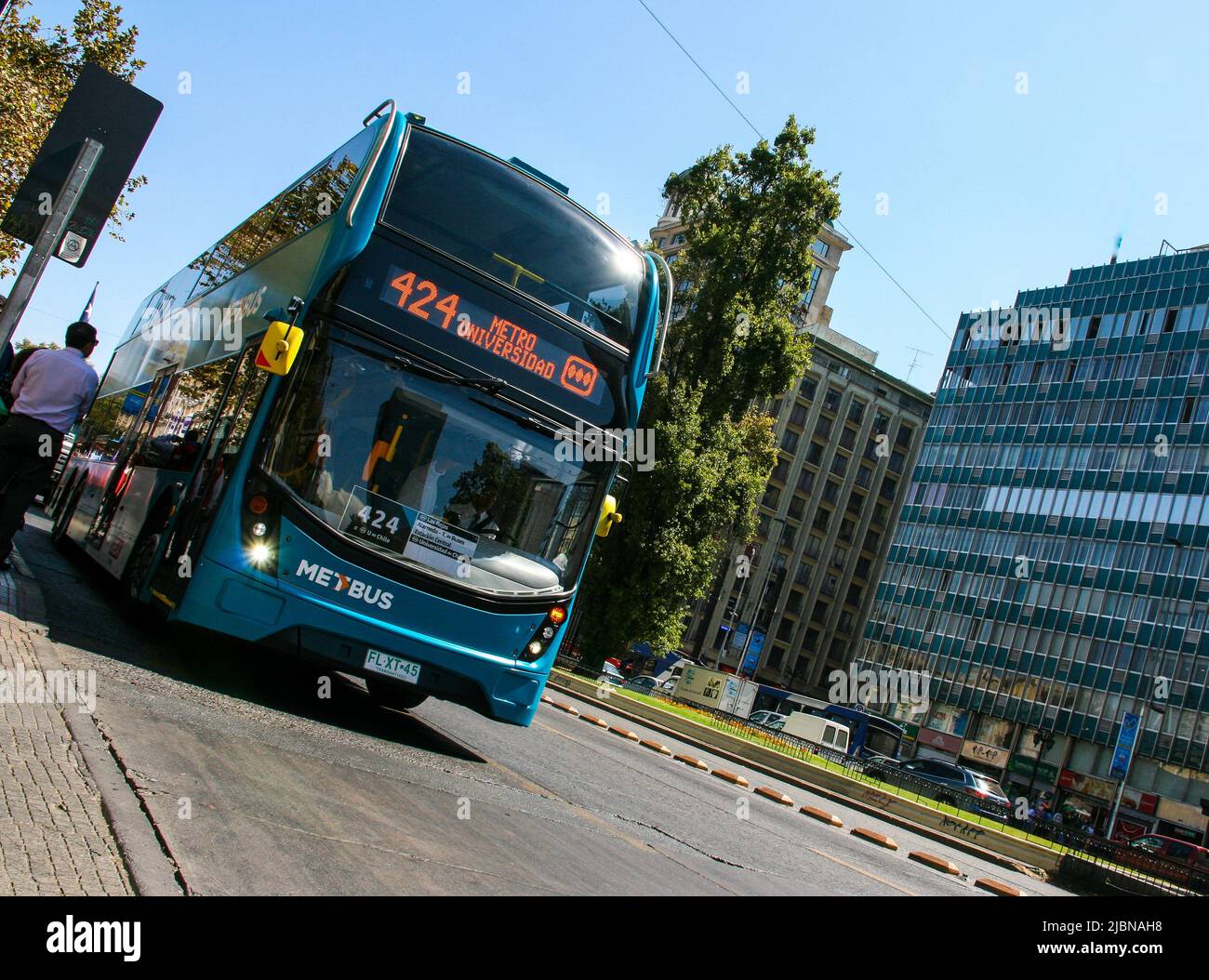 2017, Alexander Dennis Enviro 500 a Transantiago, Route 424. Santiago, Cile. Foto Stock