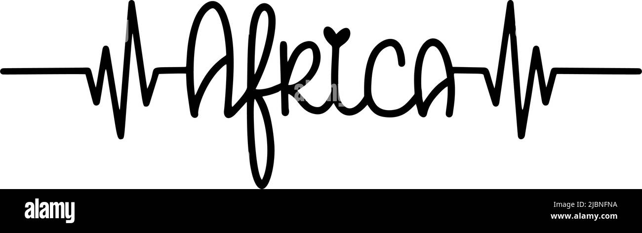 Giunettesimo. Heartbeat con la mano annegata citazione Africa. Giugno 19. Giorno di libertà ed emancipazione. Storia afro-americana. Design Freeish. Illustrazione Vettoriale