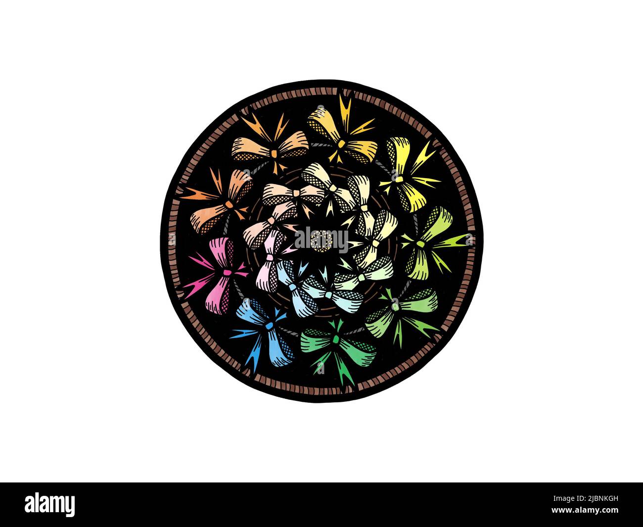 ornamento mandala con nastro - colorato Foto Stock