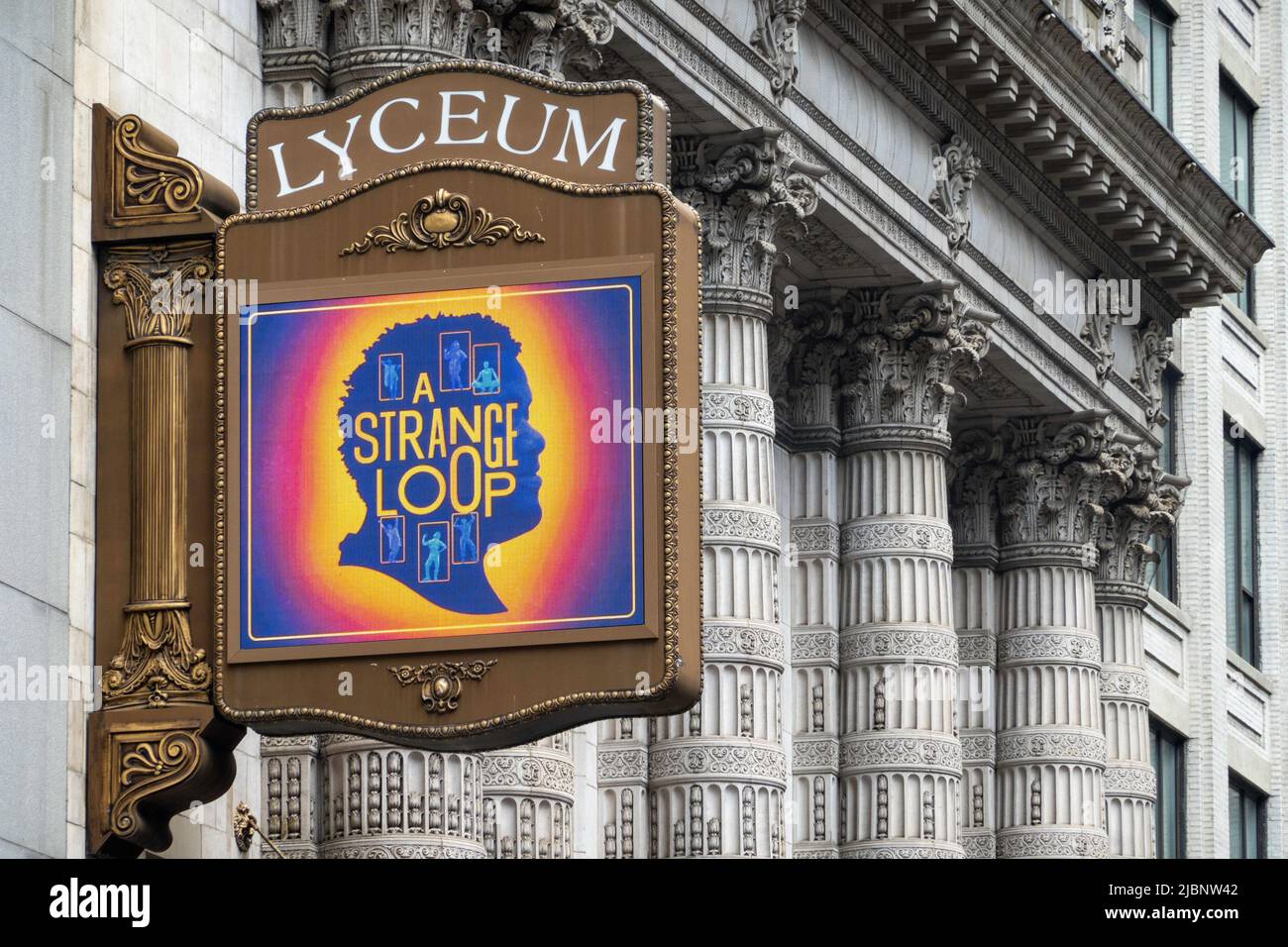 Lyceum Theatre con 'A Strange Loop' Marquee, 149 West 45th Street, NYC, USA 2022 Foto Stock