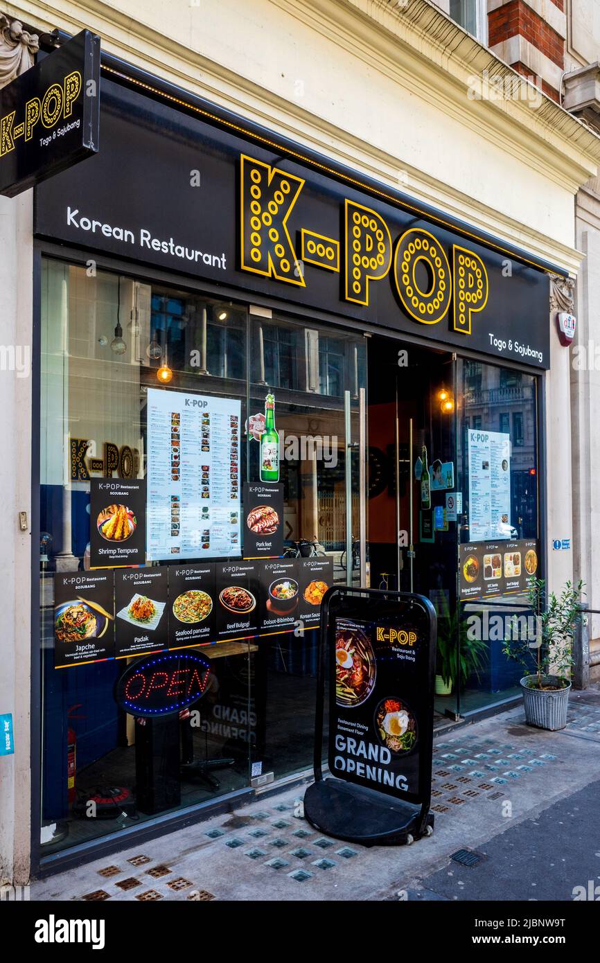 K-Pop di Stile coreano il Fast Food ristorante nel centro di Londra Foto Stock