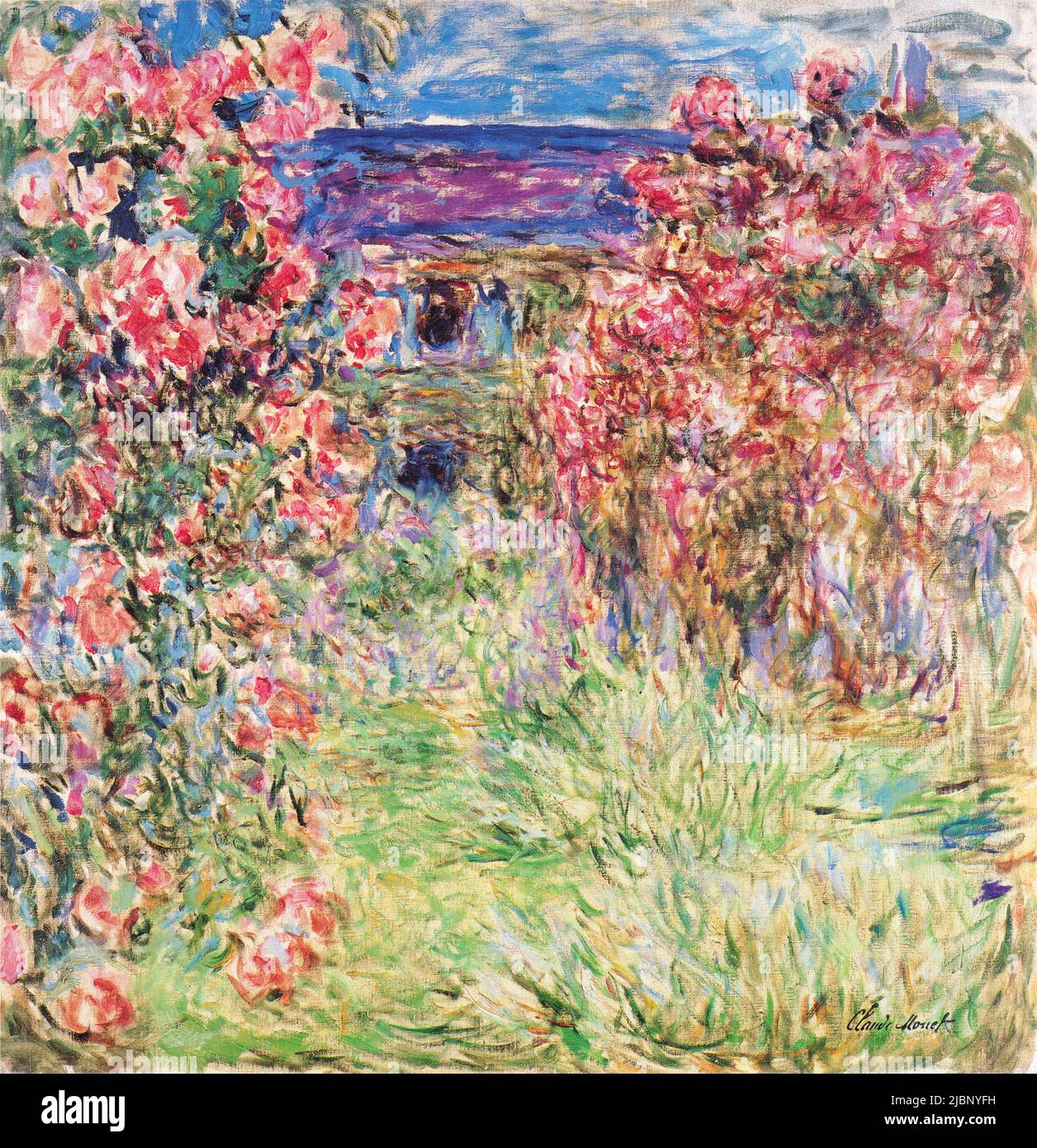 Casa tra le rose, 1917 - 1919, Pittura di Claude Monet Foto Stock